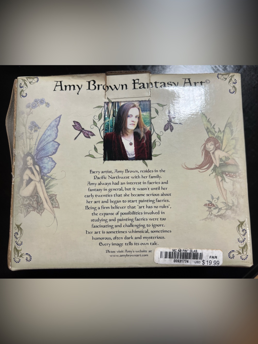 Amy Brown Fantasy Art Fairy Pint Mixing Glasses Set of 2 w/ Original Box - Picture 3 of 6